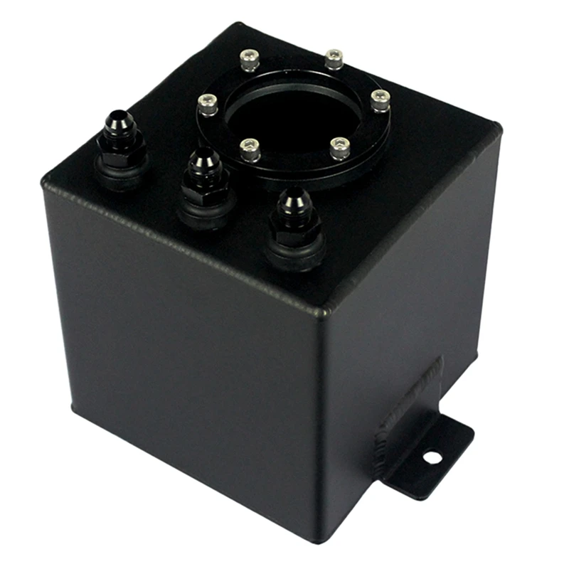 

An6 2L Aluminum Billet Aluminum Fuel Surge Tank / An6 Surge Tank With Fittings Black