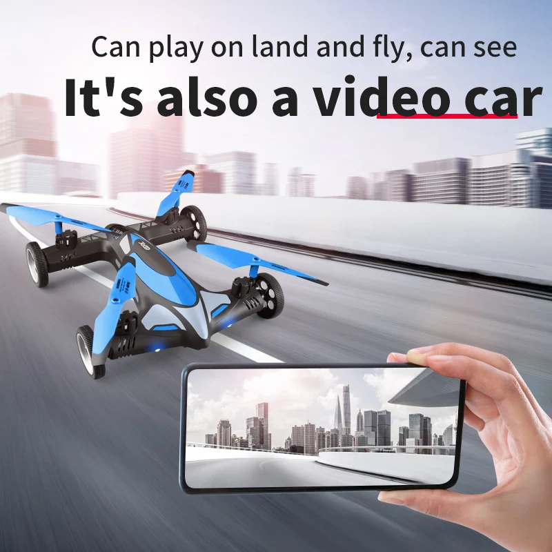 4DRC 2-in-1 2.4G RC Drone Air-Ground Flying Car 4K HD Camera Dron Quadcopter with LED Night light Helicopter Toys For Children 3