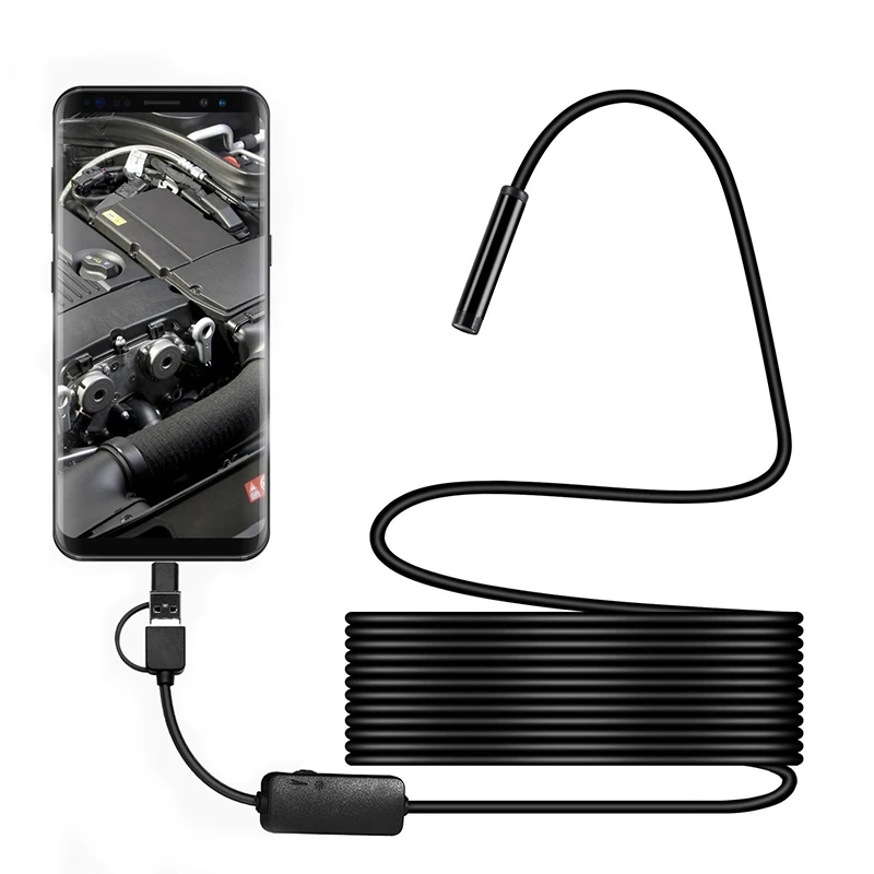 

3 in 1 Semi-rigid USB Endoscope Camera 8mm IP68 Waterproof Snake Camera With 8 LED 2/3.5/5/10M Cable for PC Android Endoscope
