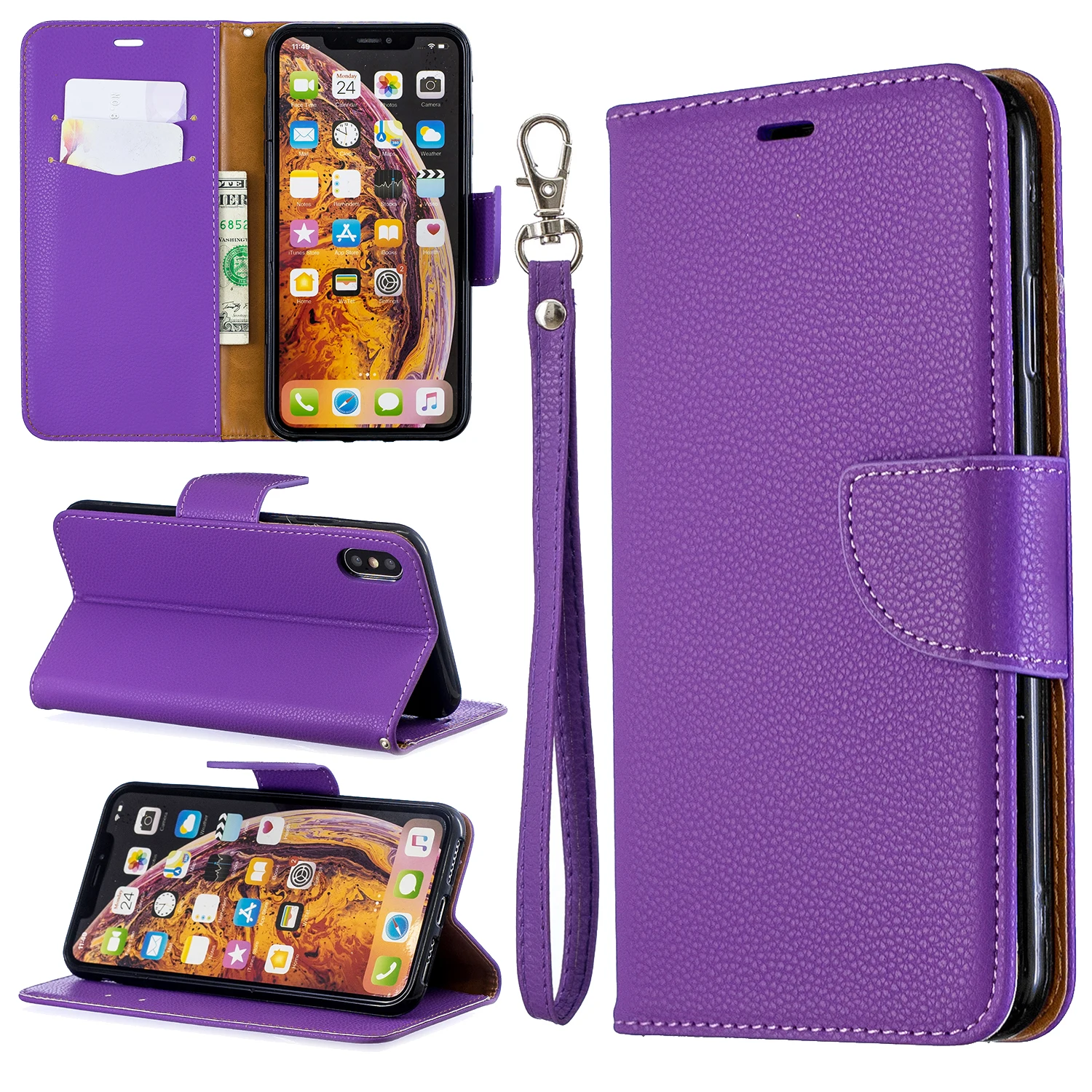 Fundas Luxury Leather Wallet Flip Phone Cases For Samsung Galaxy A10 A20 A40 A50 A70 M30 S10 Plus S10e S9 J 4 6 Coque Back Cover | Мобильные
