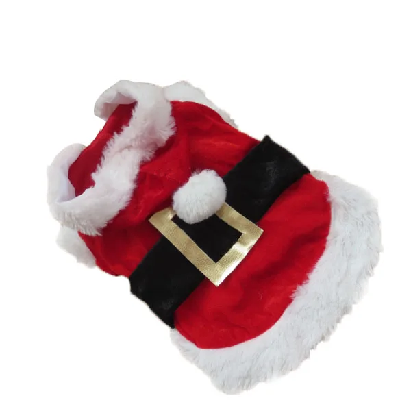 Рождественское платье для питомца щенка, новое рождественское пальто с капюшоном, платье Санта-Клауса, нарядная одежда для собак, XXS-L - Цвет: A
