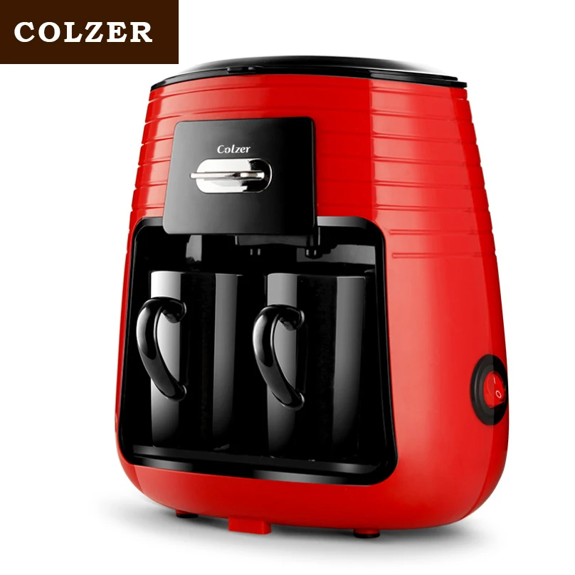 Colzer-máquina de café con 2 uds., máquina de goteo de doble taza americana concentrada para cafetera Espresso, para el hogar