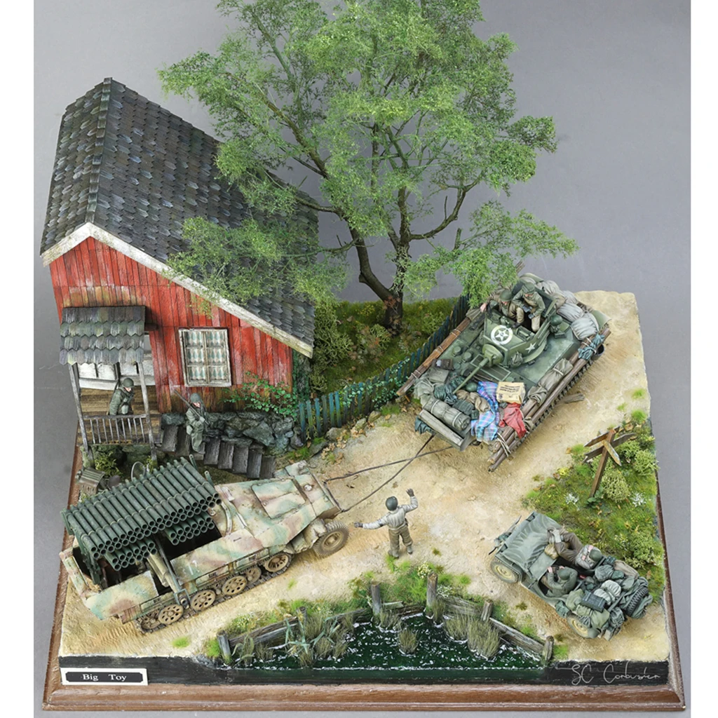 Decisión burlarse de cocinar Dioramas militares a escala 1:35, Kits de modelos de construcción, Escena  de Casa de arquitectura - AliExpress