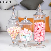 European Style Storage Jar Glass Decoration Candy Jar with Lid Decoration Sugar Storage Box Dessert Table Wedding Decoration 1