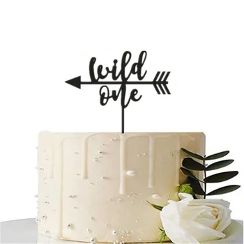

Wild One Baby Shower Cake Topper Laser Cut Kids First 1st Birthday Cake Decoration WILD ONE Party Cake Accessory Supplies