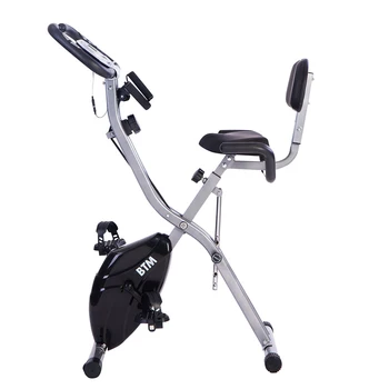 

Black Fitness Folding Cycling Exercise Bike Indoor Training X Bike for Home Cardio Workout with Flywheel and Arm Resistance Band