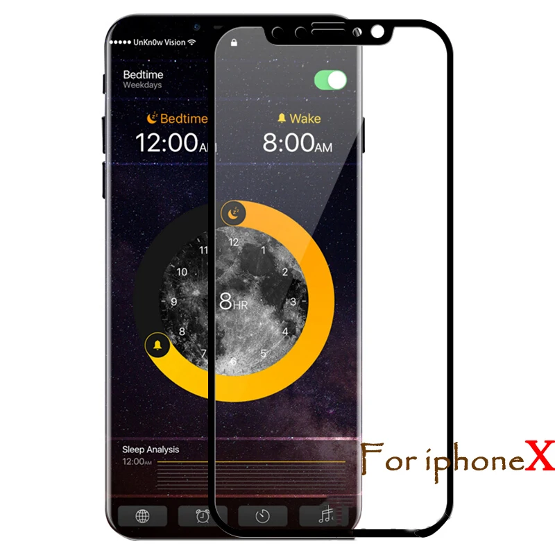 

9H Full cover Tempered Glass Black & White For iPhone X 8 7 6 6s plus 5 5s 5c SE XSMAX XR Screen Protector Protective cover Film