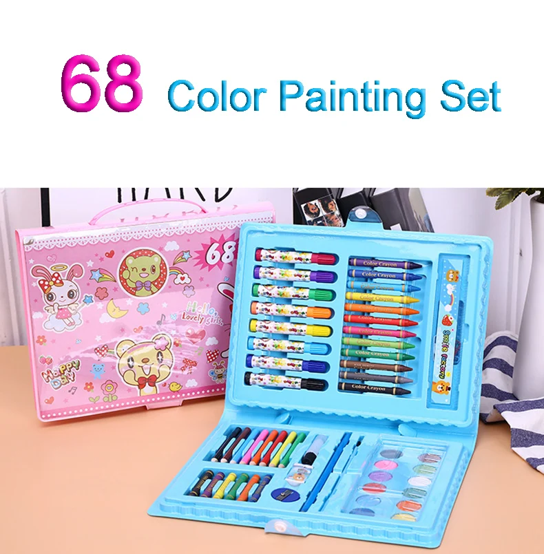 208 Pcs/Set Painting Drawing Art Set Paint Brushes markers Watercolor Colours Pens Water Color Pencils Arter Supplies Kids Gift