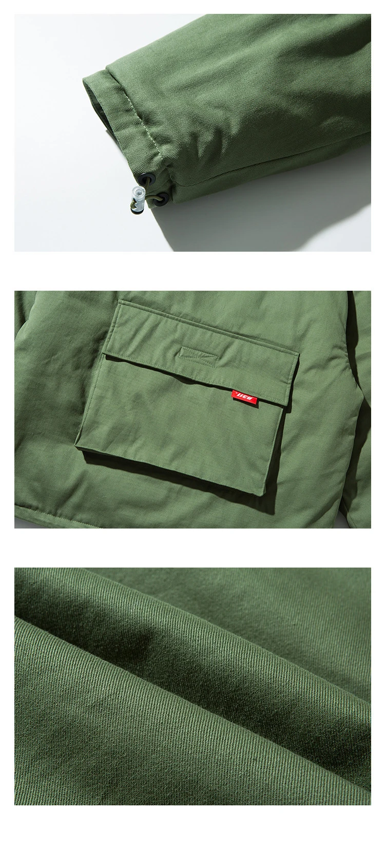 Seveyfan Mens Multi Pockets Winter Jacket and Coat Oversized Hip Hop Hooded Parkas Hooded Windbreaker Coat Male R2918