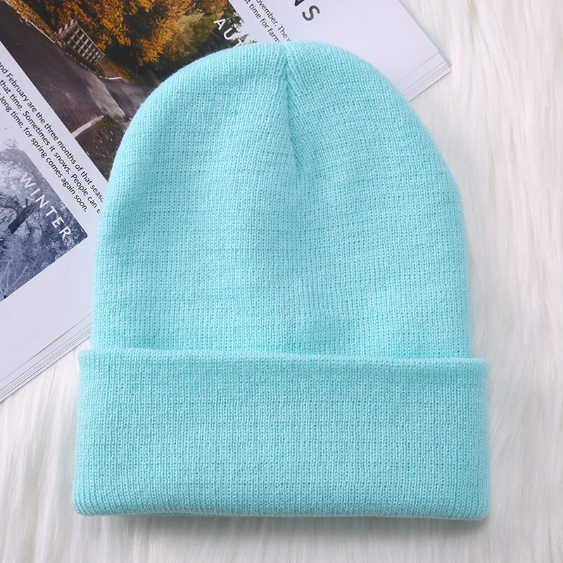 Skullies/женская вязаная зимняя теплая шапка для отдыха в Корейском стиле, яркие цвета, женские шапки Harjauku, модные мягкие шапки, шикарные - Цвет: 4
