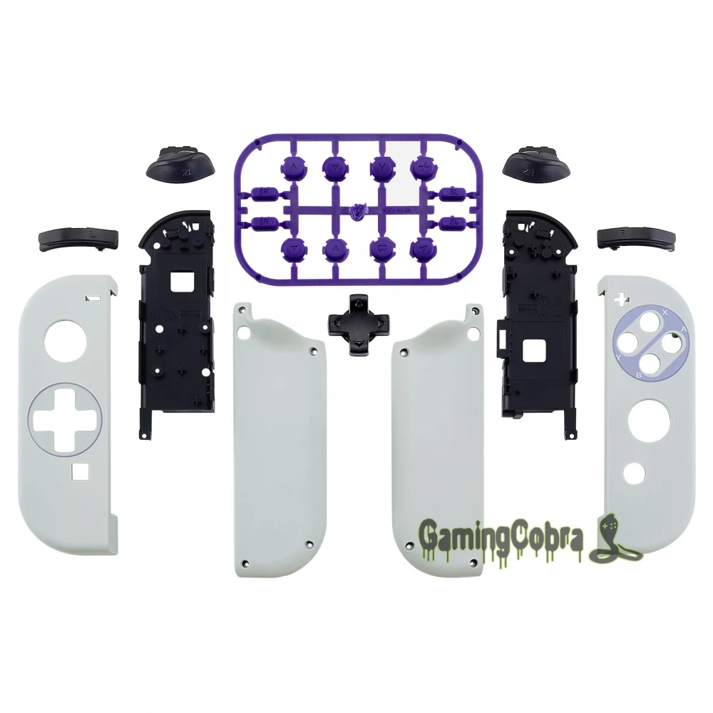 SNES стиль Мягкий сенсорный контроллер корпус(D-Pad версия) ж/полный набор кнопок замена оболочки для nintendo Switch Joy-Con