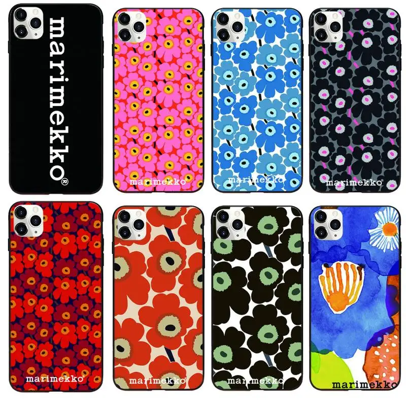 Чехол Marimekko чехол для телефона Black IphoneX XS 11 12 11/12Pro Max 5 5s SE 6 6s 7 8 Plus SE2020|Бамперы| |