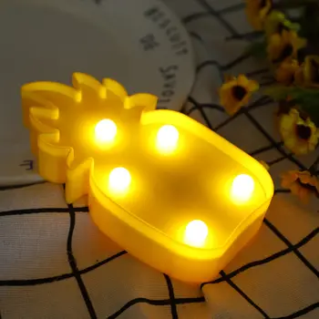 

1Pcs LED Night Lights Mini Flamingo Pineapple Cactus Style Festival for Party Wedding Birthday Kids Baby Bedroom Decoration