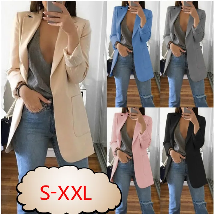AliExpress Wish Amazon европейский и американский Модный Приталенный кардиган с отложным воротником Элегантный женский пиджак