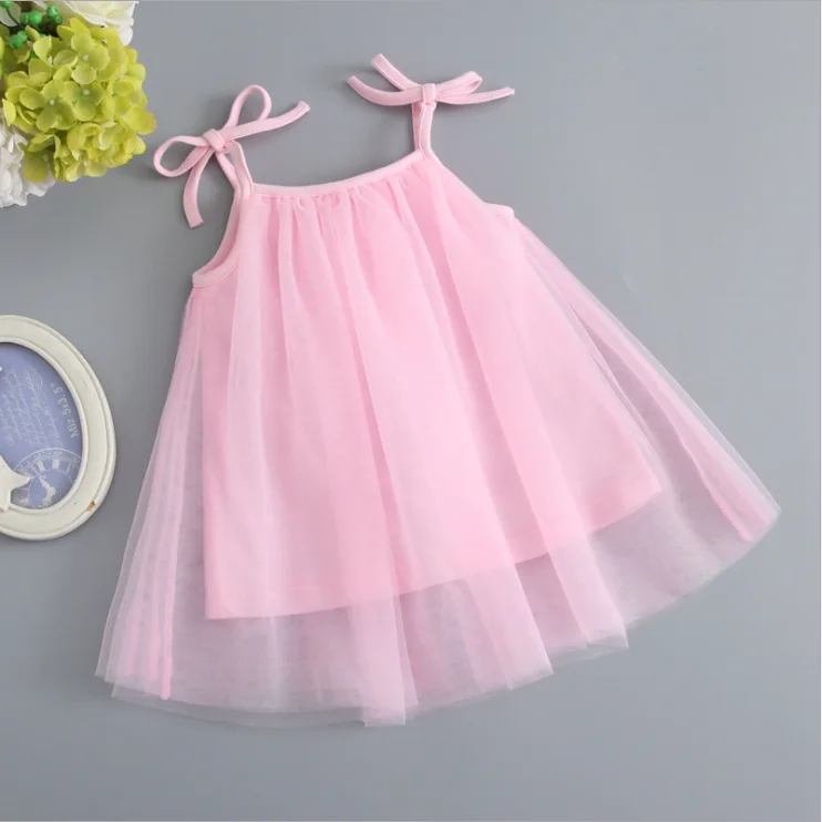 Одежда для маленьких и средних детей; Однотонная юбка на подтяжках с бантом; 1277