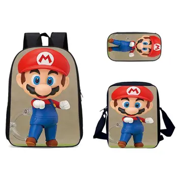 

Children Cartoon Pattern School Bag Set for Boys Girls Teenagers Primary Pen Bags Backpack Kids Book Bags Travelbag