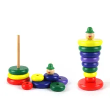 Деревянная Штабелируемая игрушка деревянная Радужная кольцо штабелер игрушка башня штабелер с кольцами ранняя развивающая игрушка