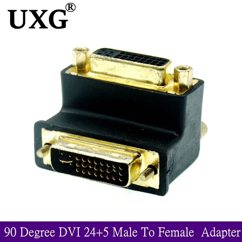 90 градусов прямоугольный DVI 24 + 5 D dvi-d Цифровой двойной Переходник штекер-гнездо