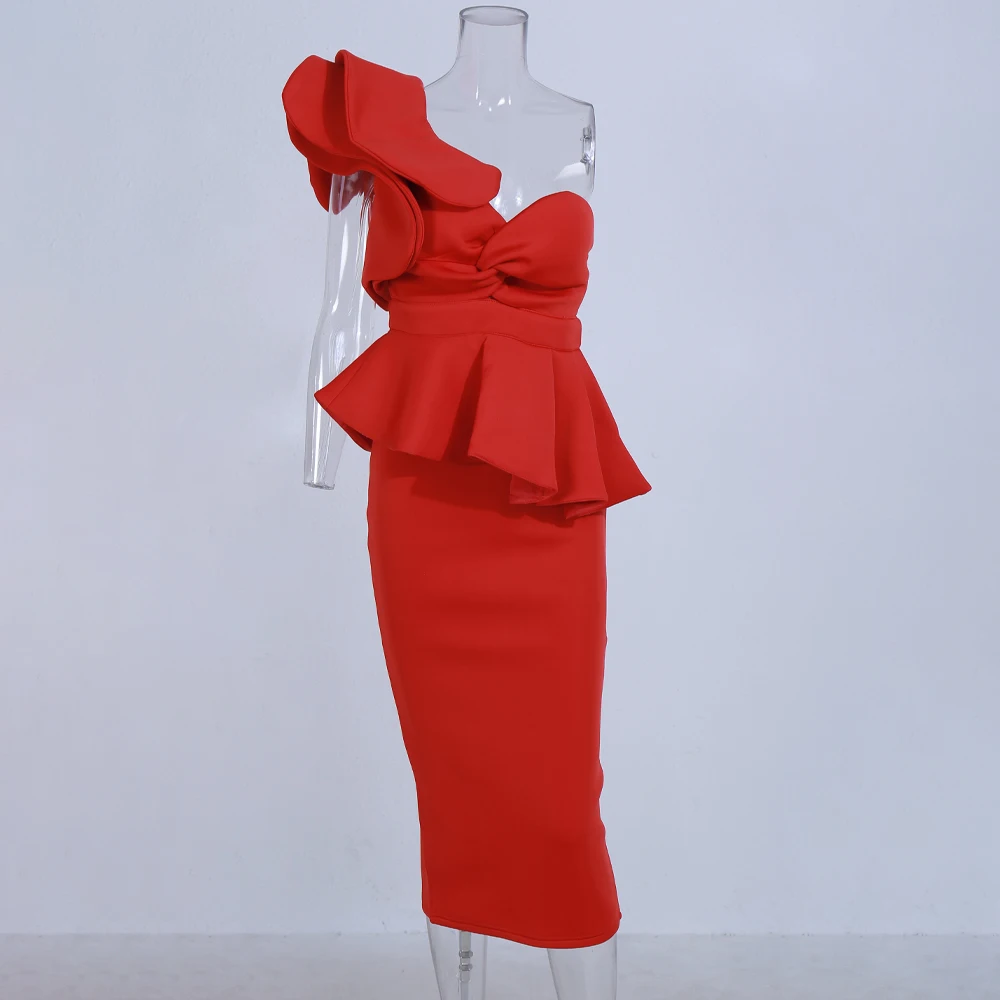 Missord, одноцветное платье с неровной горловиной и оборками, элегантное женское платье миди, комплект из 2 предметов, женское платье с открытой спиной, FT19657