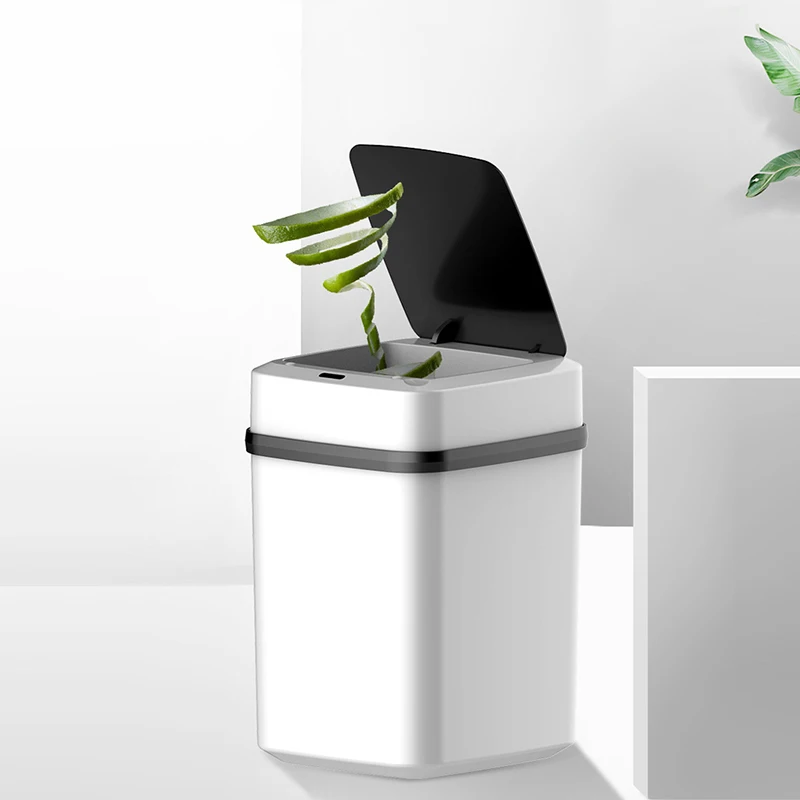 

Automatic Intelligent Sensor Smart Trash Can Dustbin Lid Motion Detector Kitchen Bedroom Energy-Saving No Noise 10L Battery