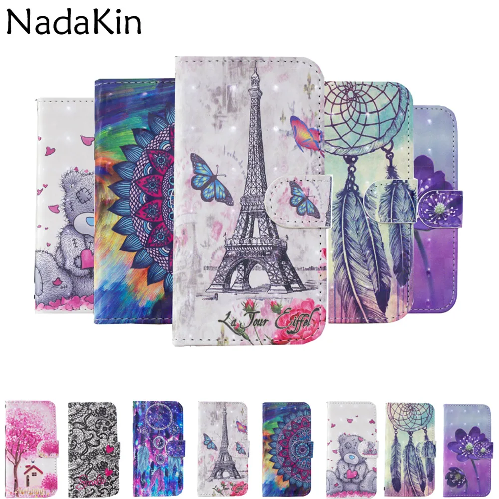 

3D Vision Painted Book Phone Case Shell for iPhone 11 Pro X XS MAX XR 5 5S 6 6S 7 8 Plus Flip Leather Wallet Cover With Strap