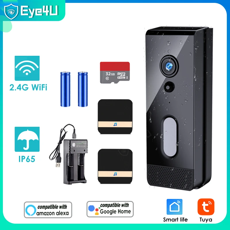WIFI Video Timbre Inalámbrico 1080P Mini Tuya Smart Home 2MP WIFI Video Timbre Inalámbrico 1080P Mini Tuya Smart Home 2MP