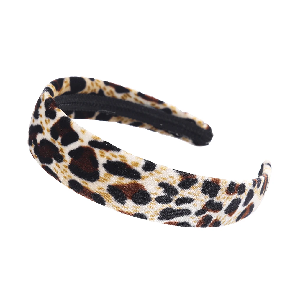 Molans новые леопардовые бархатные повязки на волосы, модные повязки на голову в горошек с леопардовым принтом и геометрическим рисунком для женщин, мягкие тонкие широкие повязки на голову - Цвет: A
