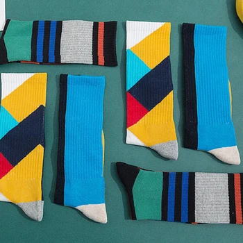 

Hip Hop Men's Socks Fashion Cotton Long Socks Sport Colorful Happy Socks Skatebord Calcetines meias