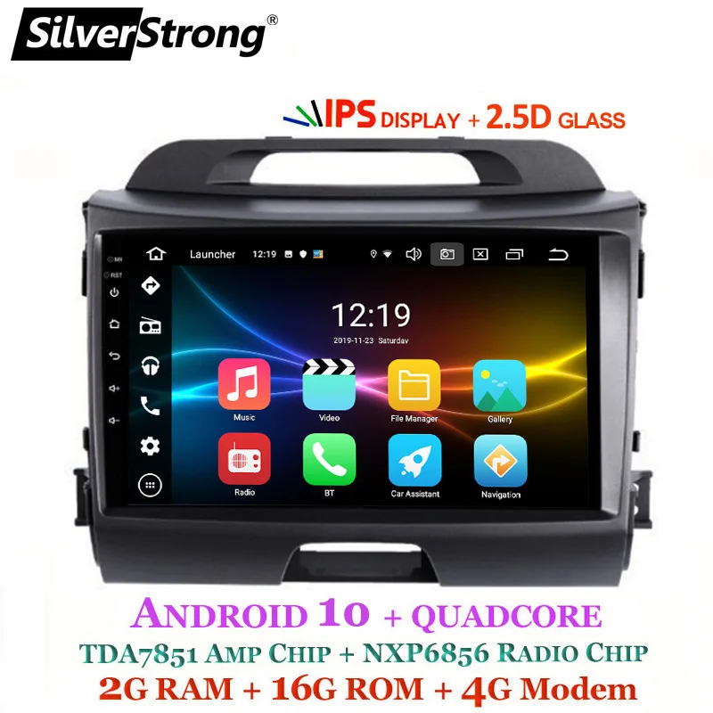 2.5D Android10.0 IPS автомобильный Android радио для KIA SPORTAGE 3 2009 2015 SilverStrong Navi SportageR GPS с опцией