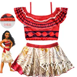 Платье принцессы Моана для маленьких девочек; пляжная одежда для плавания; детский купальный костюм; детская одежда; Vaiana; Летние платья для