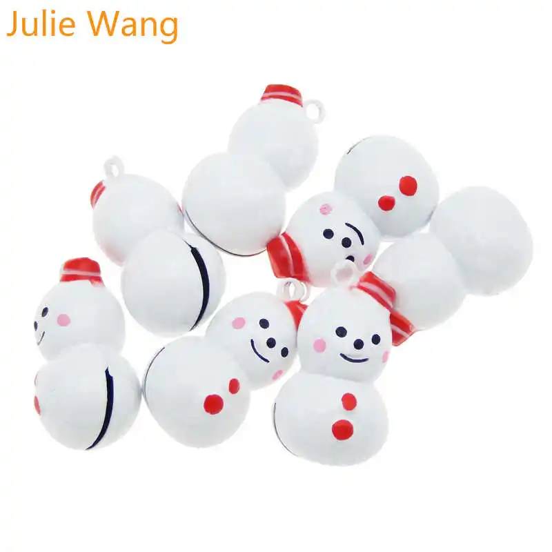 Julie Wang 5 шт. белые Снеговики колокольчики Подвески Медная собака кошка аксессуары