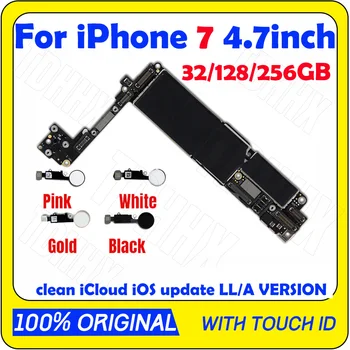 

Clean iCloud Motherboard For iPhone 7 4.7'' iCloud Unlock 32G 128G 256G Mainboard Logic Board Unlocked Finger Touch ID MB plate