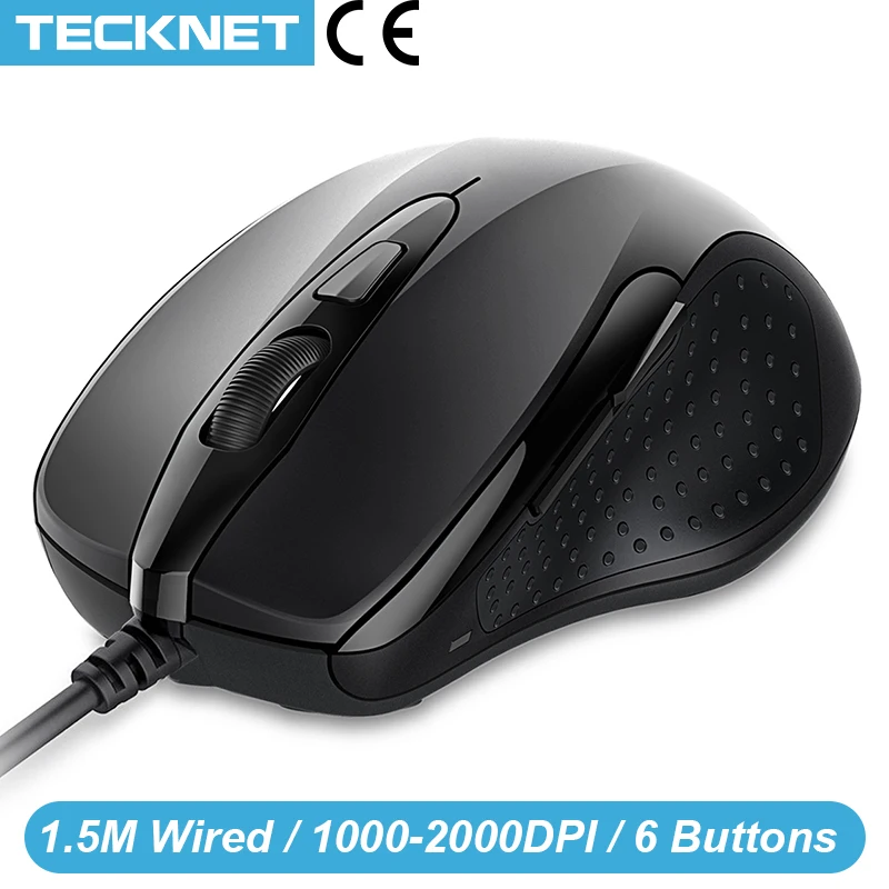 TeckNet Mouse Pro S2 проводная мышь высокой производительности 6 кнопок 2000DPI геймерская