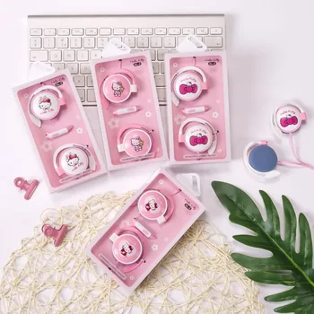 

20pairs kawaii Earphone earloops Cartoon Cat Headset music Headphone for Girls birthday party favors xmas gifts for women