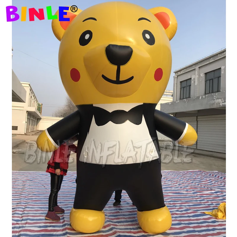 Lovely Brown Pvc Airtight Inflatable Bear Balloon With Bow For ...