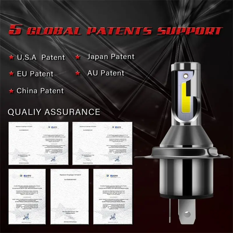H4 LED Bulbs Bi Hi/Lo 110W 26000LM Headlight Kit Lamp 2pcs Car Interior Dr