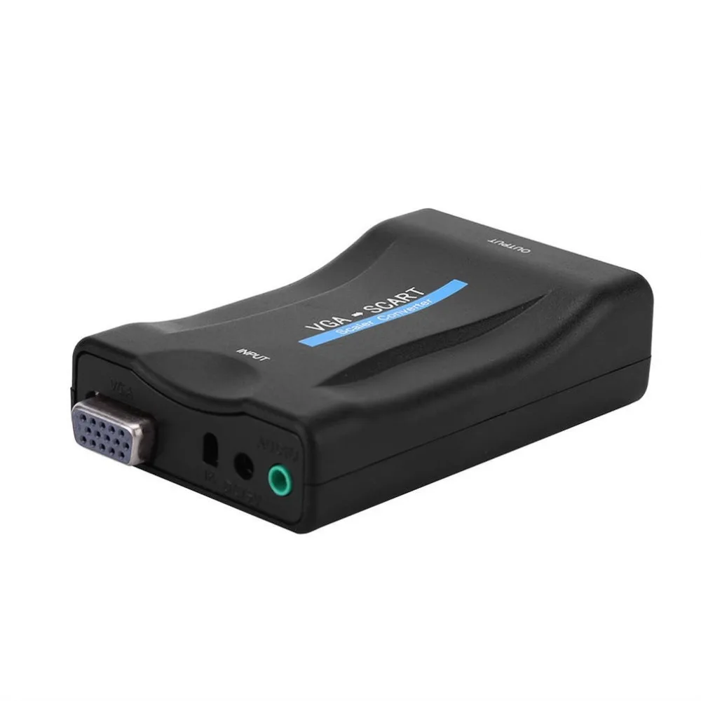 1080P VGA для SCART Видео Аудио высококлассный преобразователь av-сигнала адаптер HD приемник ТВ DVD с пультом дистанционного управления
