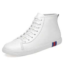 Обувь из натуральной кожи; мужские ботинки; высокие ботильоны для отдыха; мужская обувь на плоской подошве; Повседневная обувь; Прямая поставка