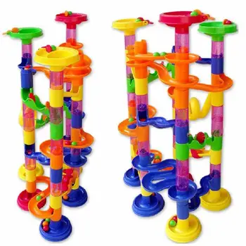 

58Pcs/set DIY Building Blocks Track Run Race Tower Marble Ball Construction Toys Baby Block Set Christmas Gifts