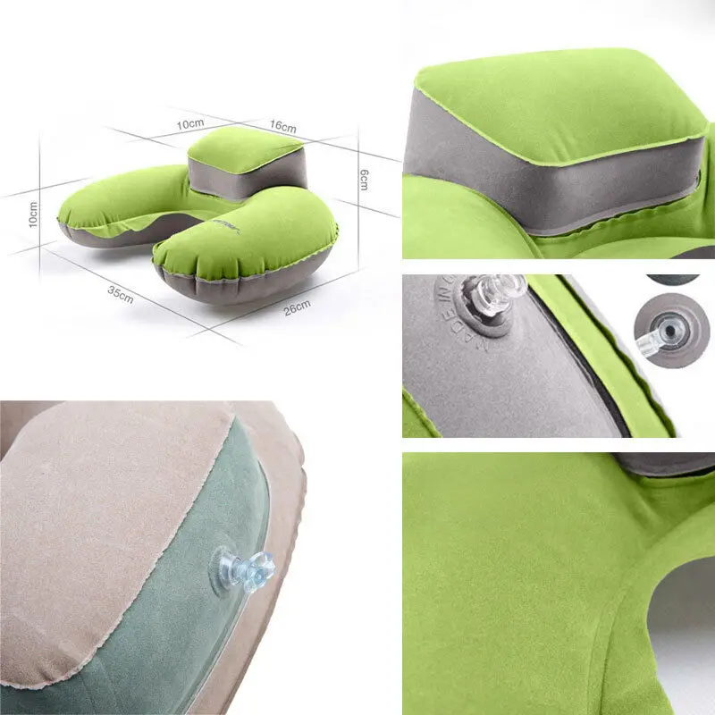 Hot Inflatable Travel Neck Pillow Soft Air U Shaped Car Head Rest Support for Travel Office Nap Head Rest Cushion Neck Pillow 5