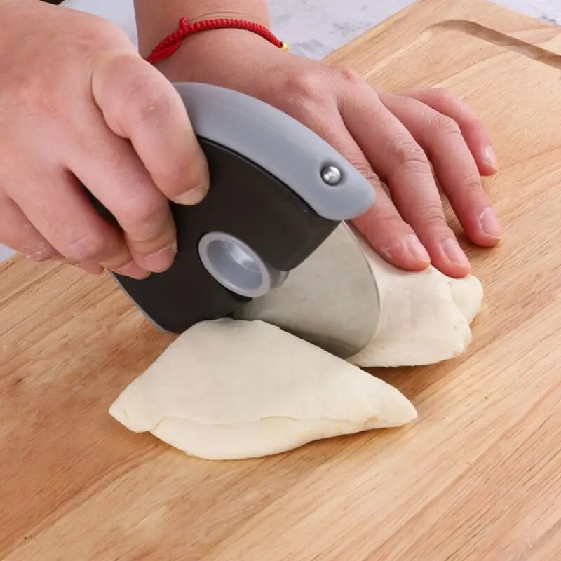 Round Wheel Cutting Knife For Pizza With Lid Stainless Steel Roller Dough Pizza Slicer Cutter Pastry Baking Kitchen Accessories