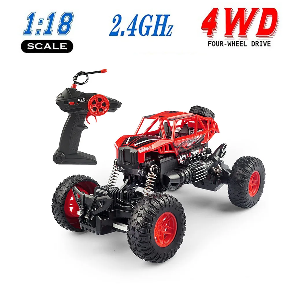 4wd радиоуправляемые машины на панели управления 1/18 Масштаб 2,4 ГГц внедорожные водонепроницаемые высокоскоростные радиоуправляемые машины для детей Радиоуправляемые светодиодные машины