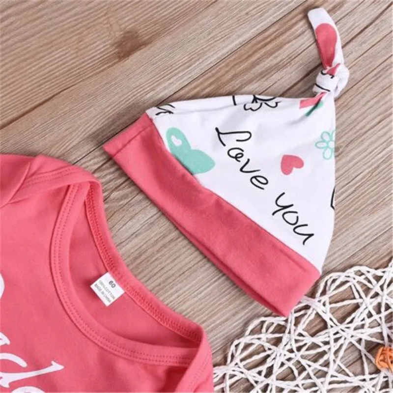 Топы с длинными рукавами для новорожденных и маленьких девочек 0-18 месяцев, боди, длинные штаны, леггинсы, повязка на голову, шапка, наряды, одежда для девочек, комплект из 4 предметов
