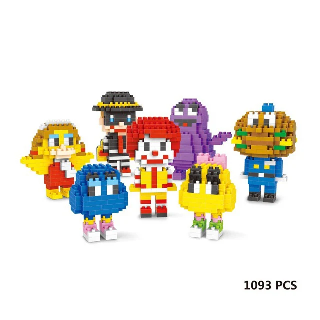 

Idea famous building bricks Ronald micro diamond block mcdonalds and friends figures nanobricks toys collection for gifts