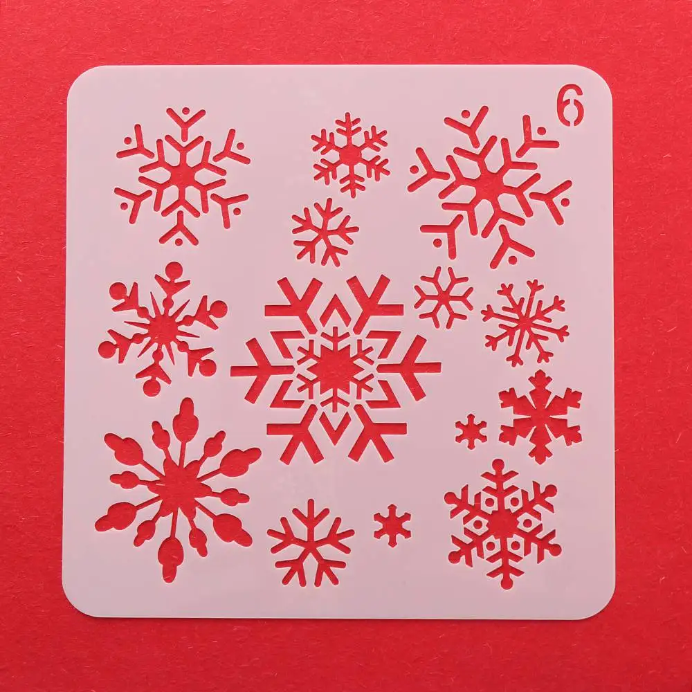 Рождество DIY ремесло полый Layering трафареты для настенной живописи штемпель для тиснения декоративные тисненая картонная открытка цветочный шаблон - Color: Style   6