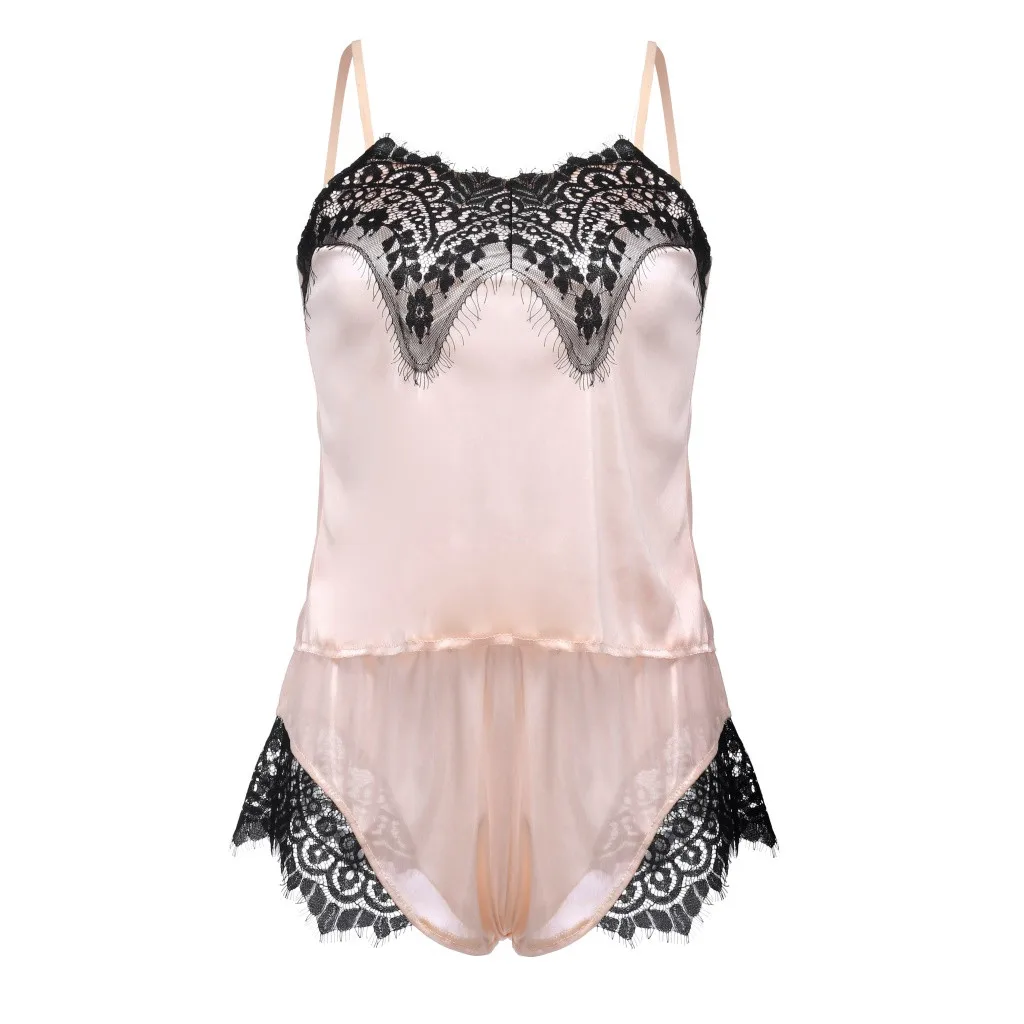 Сексуальное женское Белье Порно Babydoll нижнее бельё для девочек, одежда для сна, Для женщин платья из сатина с кружевами и горячий сексуальный пеньюар эротическое Искушение Lenceria, Детские пижамные комплекты интимных