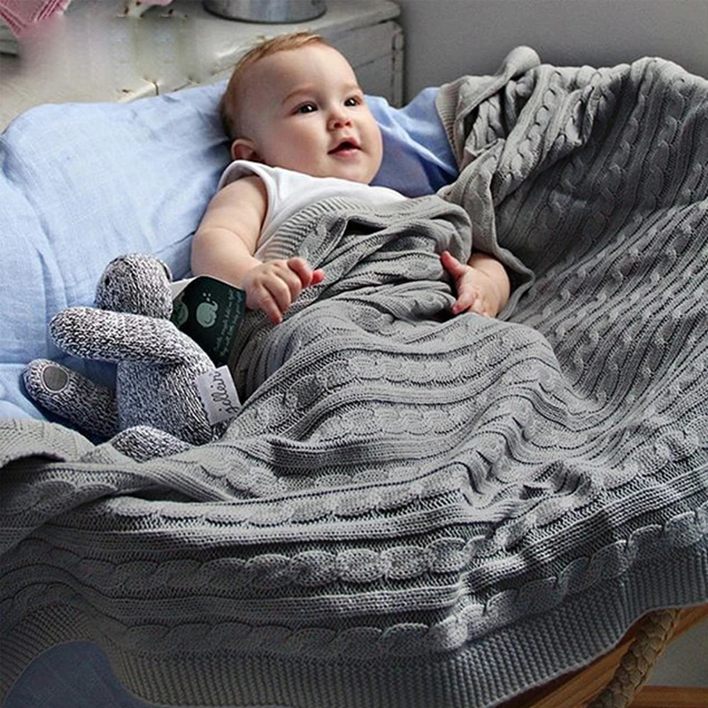 AAG, Скандинавское Вязаное детское одеяло, одноцветное, для новорожденных, пеленки, кокон, пеленка, одеяло для новорожденных, s, постельные принадлежности