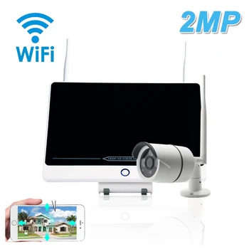 

4CH 1080P Wireless NVR Kit 13" LCD Monitor Screen 2.0MP Outdoor Wifi IP Camera Security CCTV System Video Surveillance Set 3TB