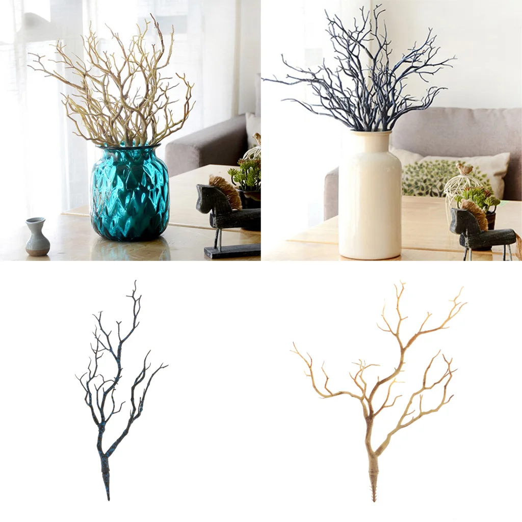 Handmade Simulation Plants Tree Branch Twig Branches Dried Flower for Home Living Room Bedroom Wedding Floral Decor 35cm