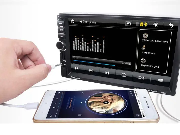 10pcs Universal 7 inch 2 Din Car Radio GPS Navigation 2Din Car Audio Stereo Auto Bluetooth 1080P FM Radio 7021G